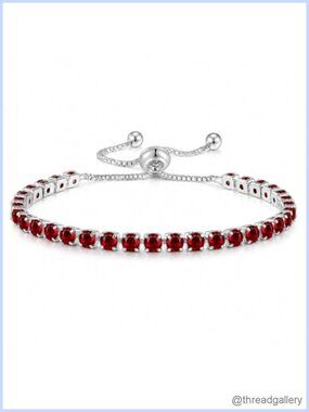 Silver Plated Adjustable Tennis Bracelet Cubic Zirconia Hypoallergenic